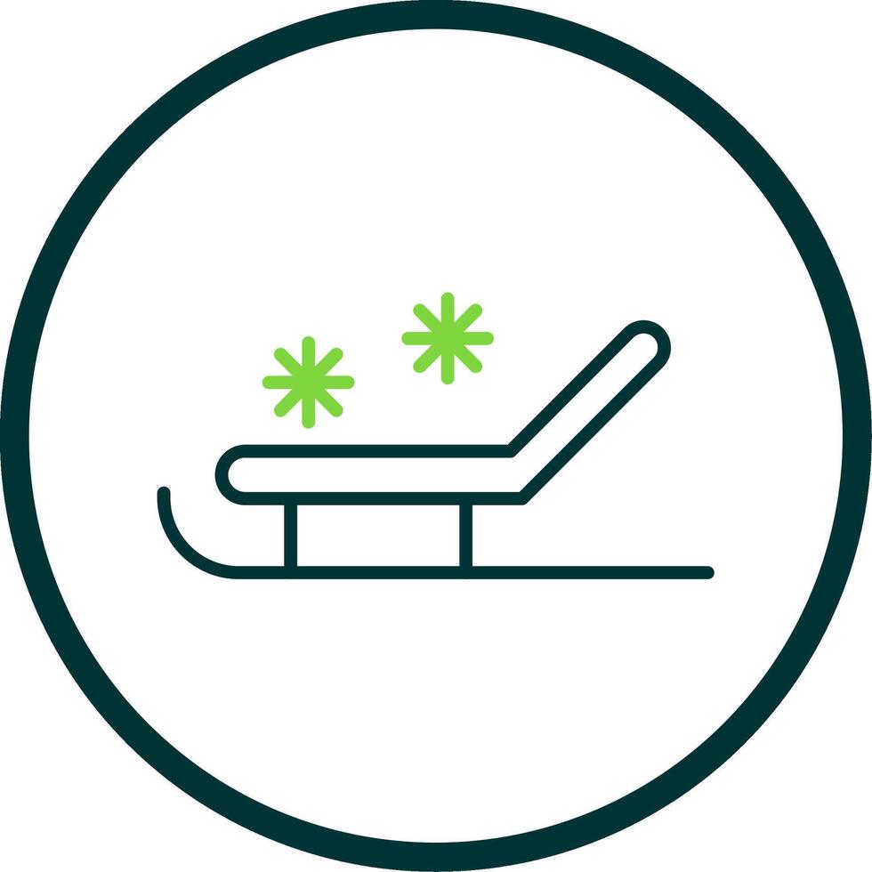 Sled Line Circle Icon Design vector