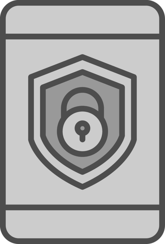 Security mobile Lock Line Filled Greyscale Icon Design vector