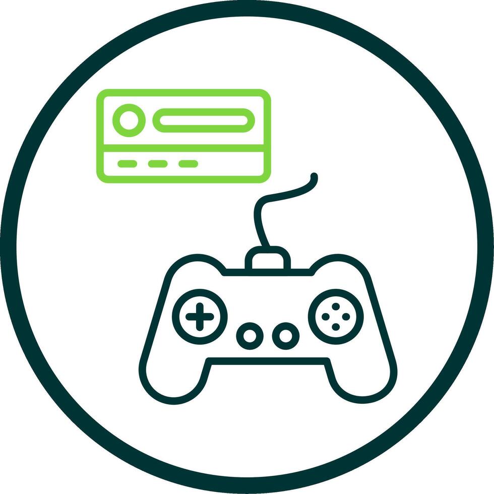 Gaming Console Line Circle Icon Design vector