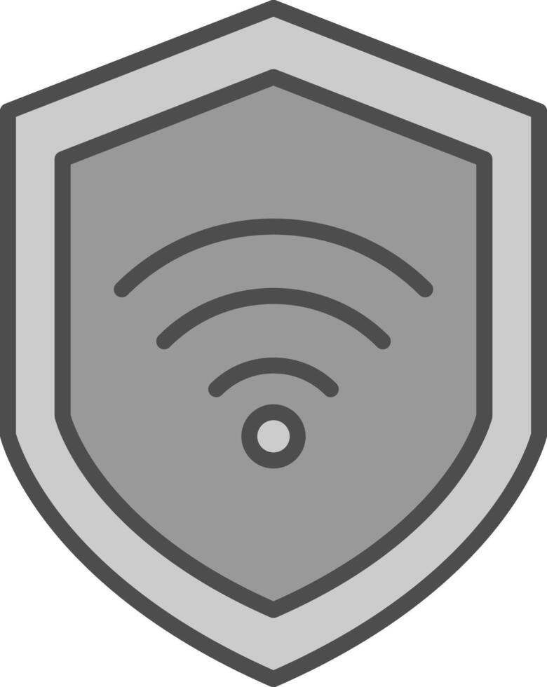 Wifi Security Line Filled Greyscale Icon Design vector