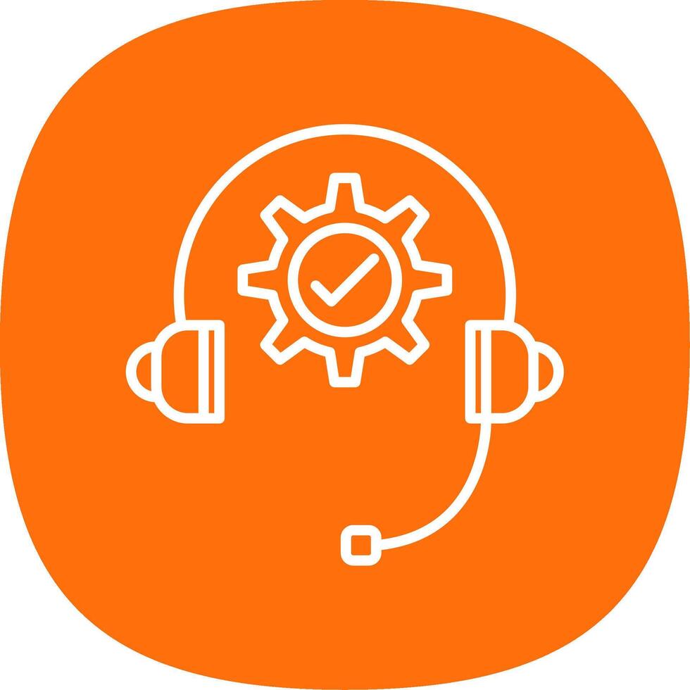 Technical Support Line Curve Icon Design vector