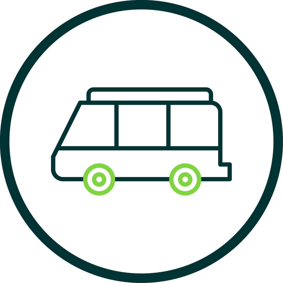 Minibus Line Circle Icon Design vector