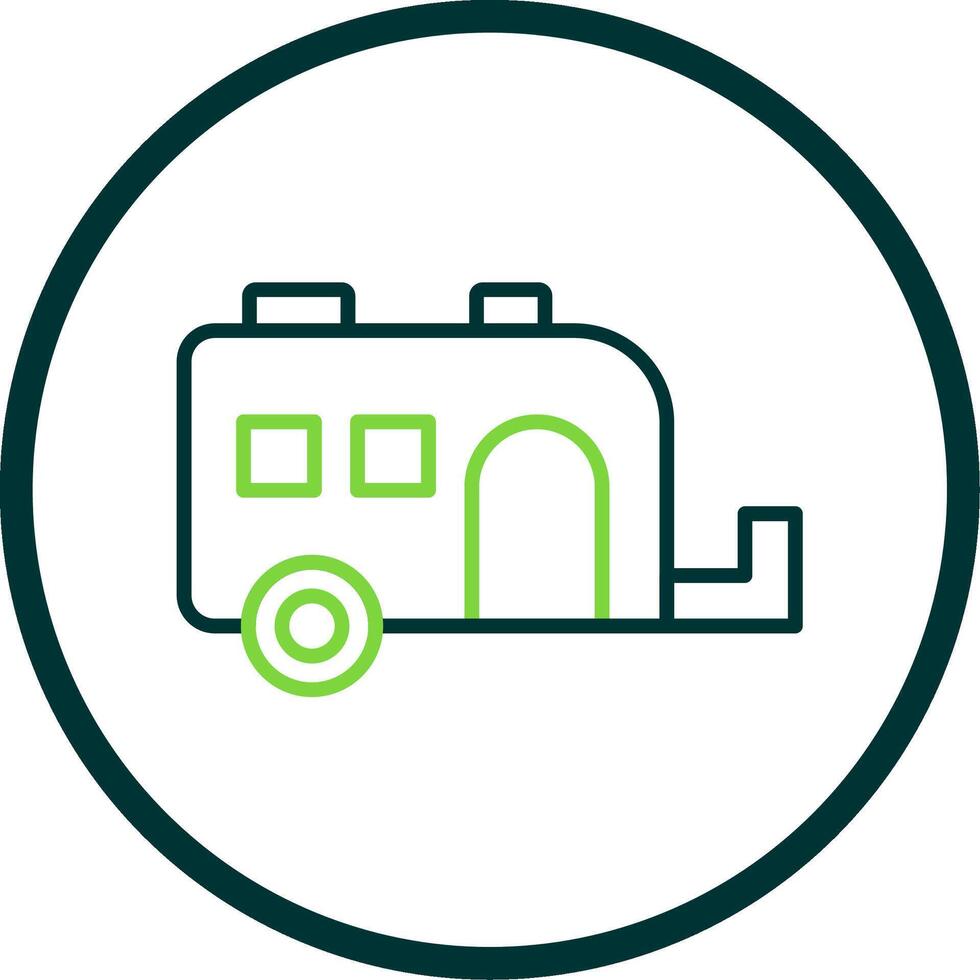 Caravan Line Circle Icon Design vector