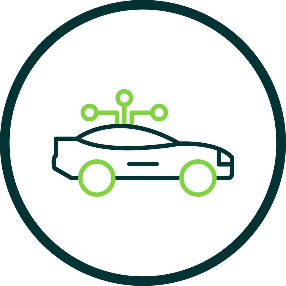 Smart Car Line Circle Icon Design vector