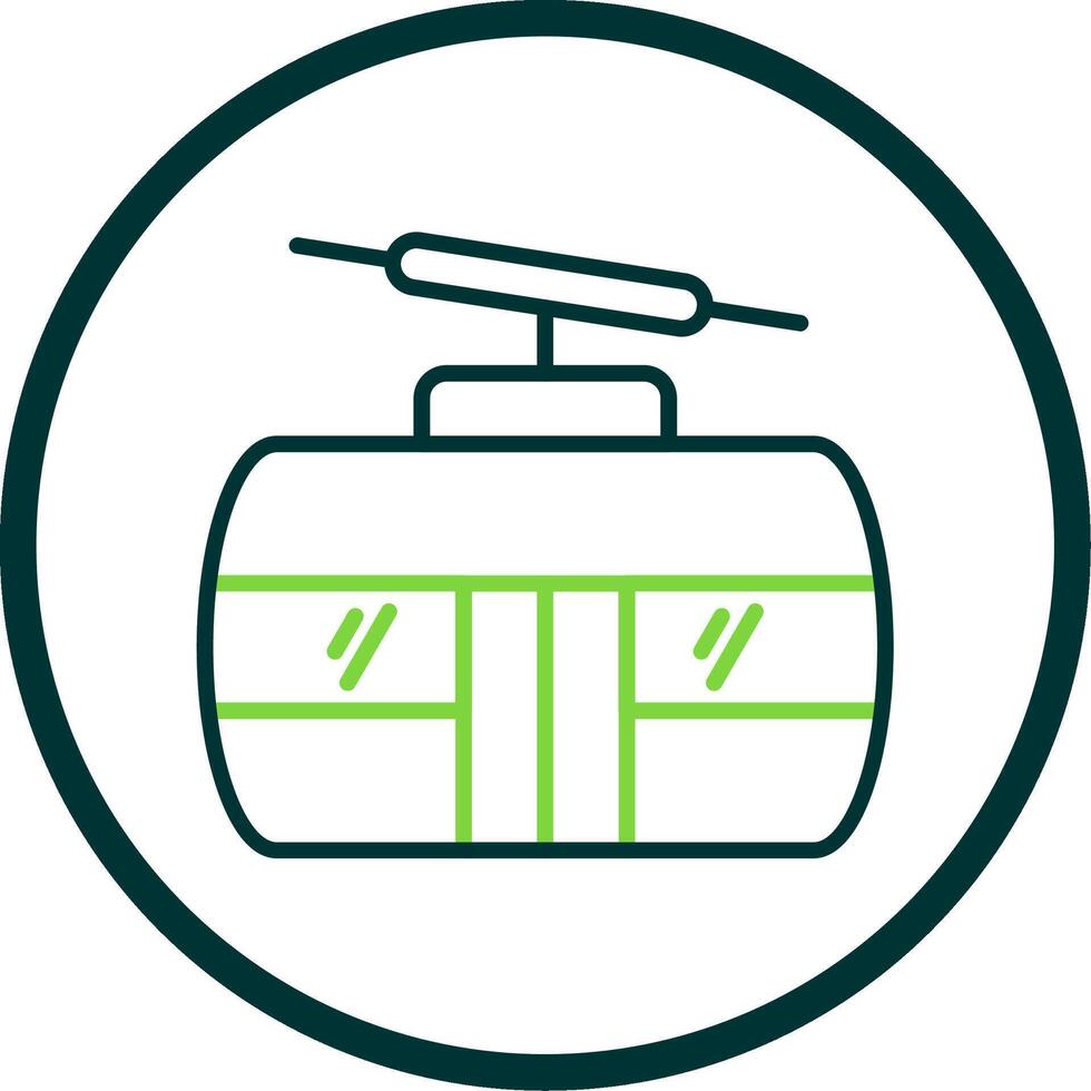 Cableway Line Circle Icon Design vector