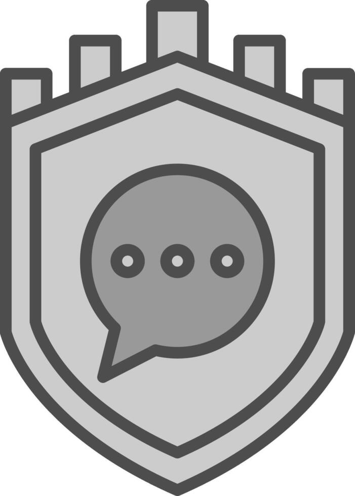 Security Castle Massage Line Filled Greyscale Icon Design vector