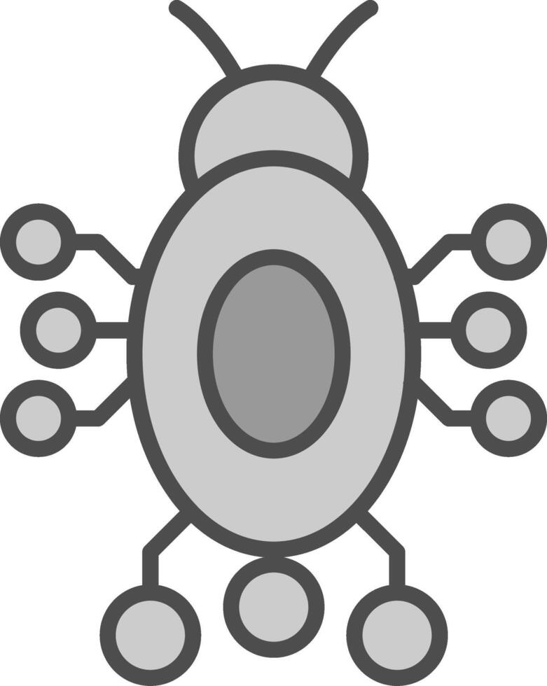 Digital Bug Line Filled Greyscale Icon Design vector