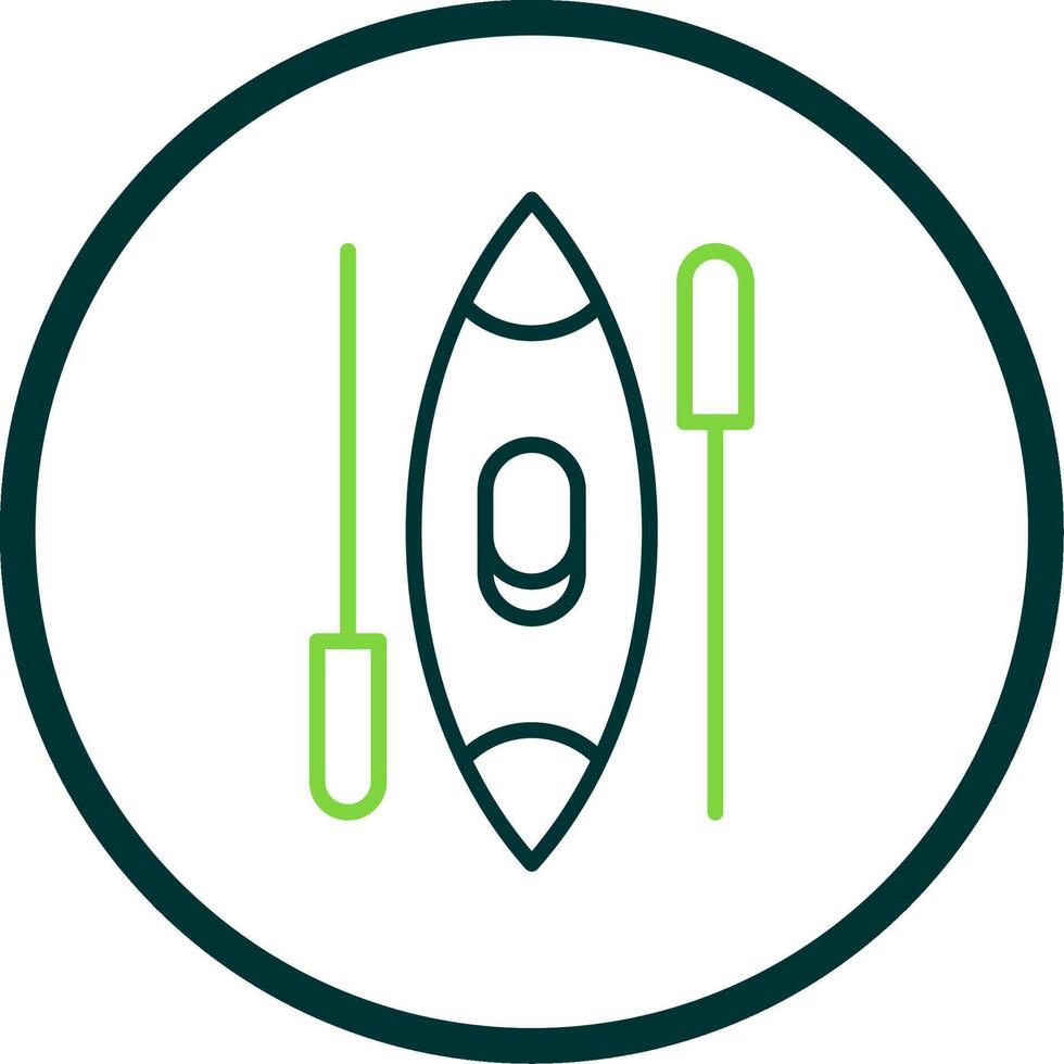 Canoe Line Circle Icon Design vector