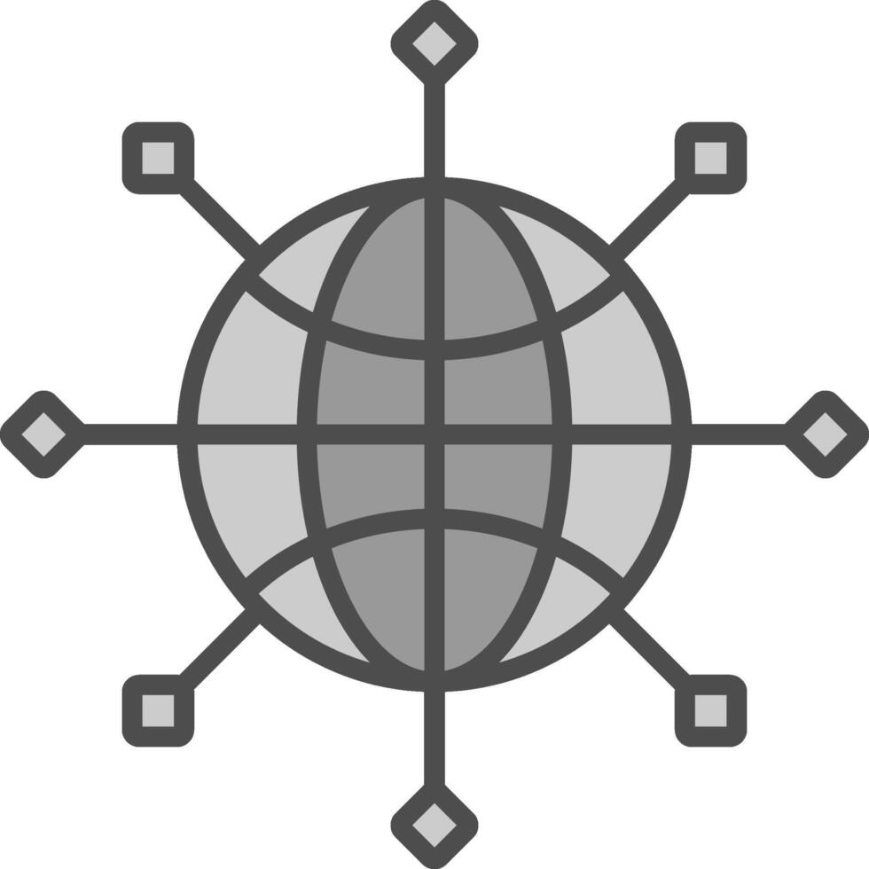 Global Connect Line Filled Greyscale Icon Design vector