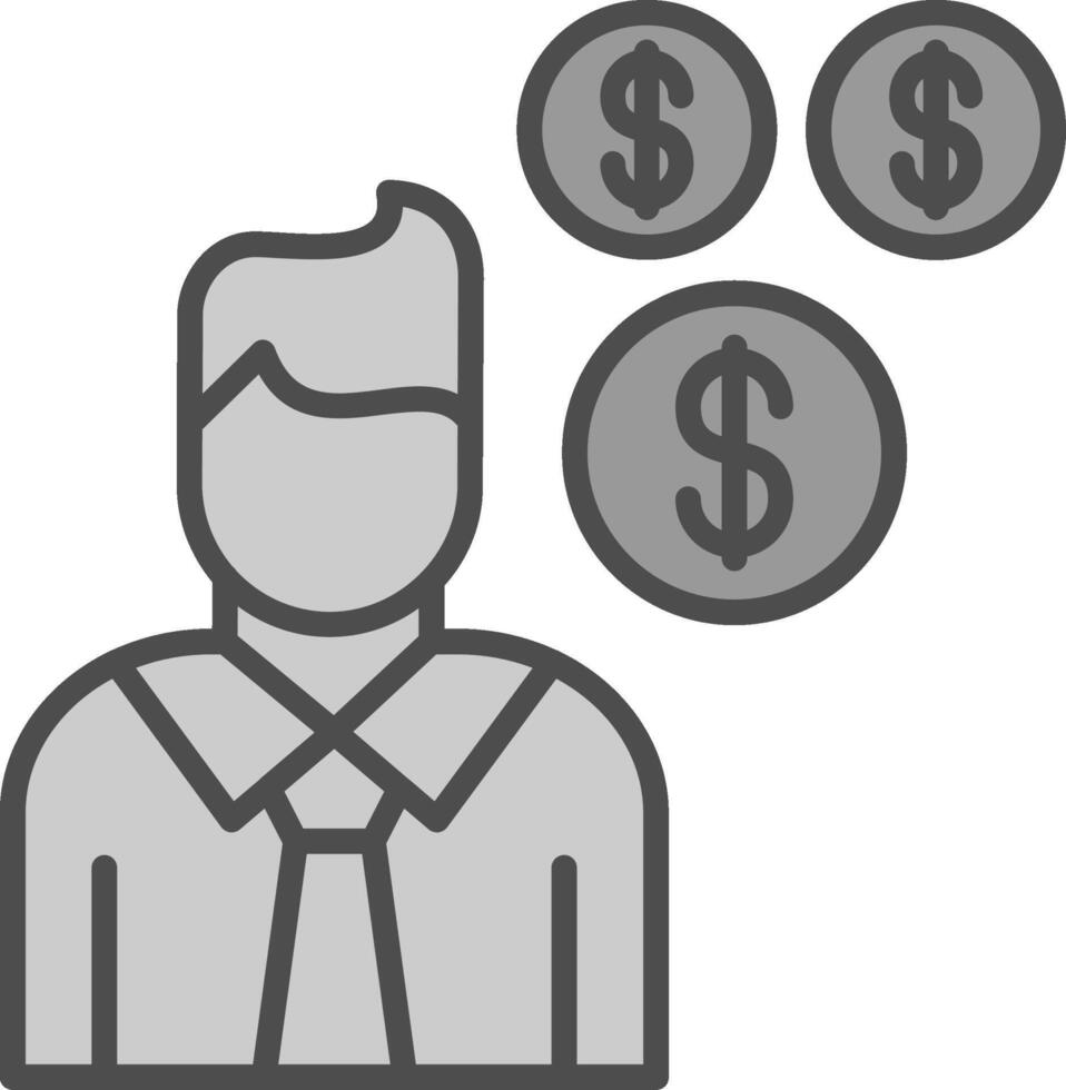Sales Manager Line Filled Greyscale Icon Design vector