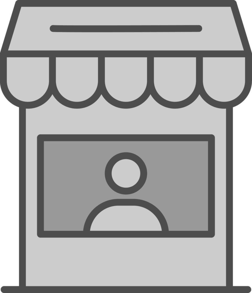 Seller Line Filled Greyscale Icon Design vector