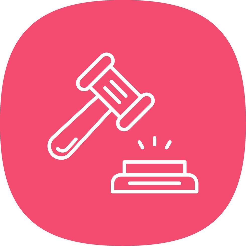 Hammer Line Curve Icon Design vector