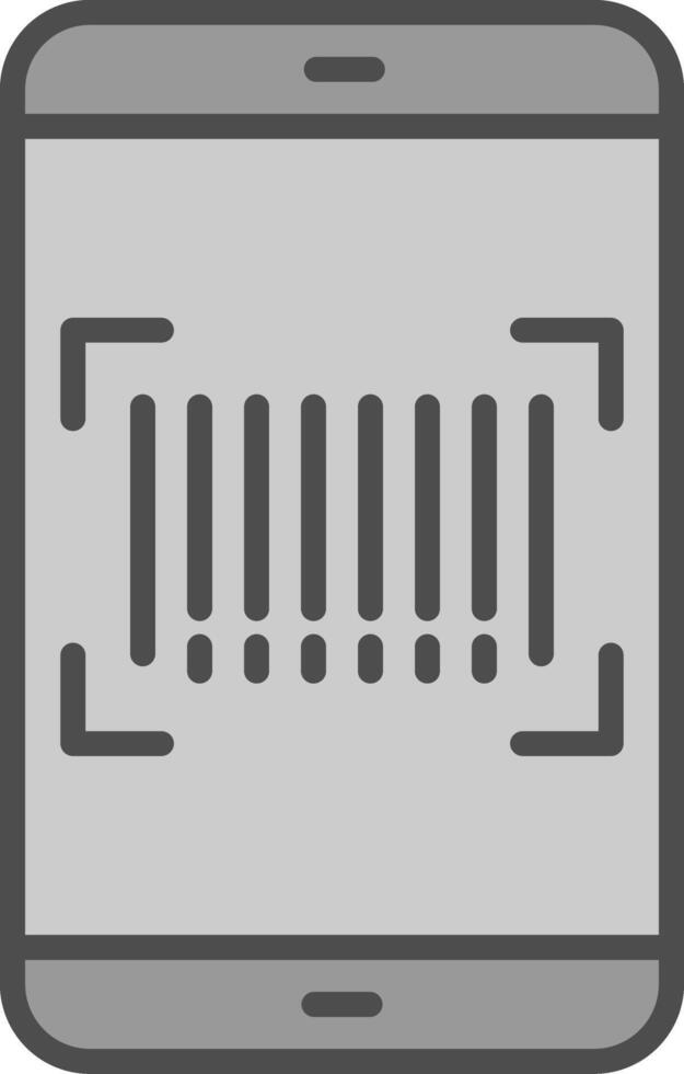 Barcode Scan Line Filled Greyscale Icon Design vector