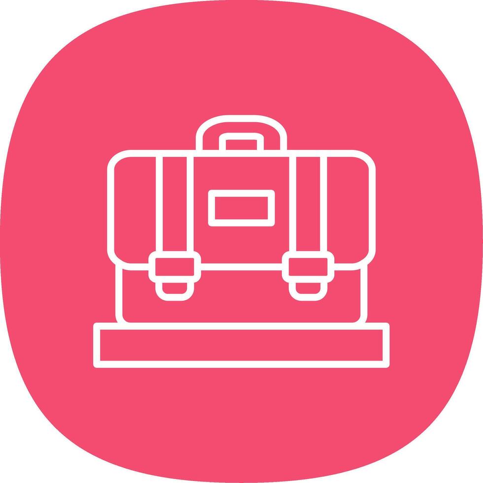 Suitcase Line Curve Icon Design vector