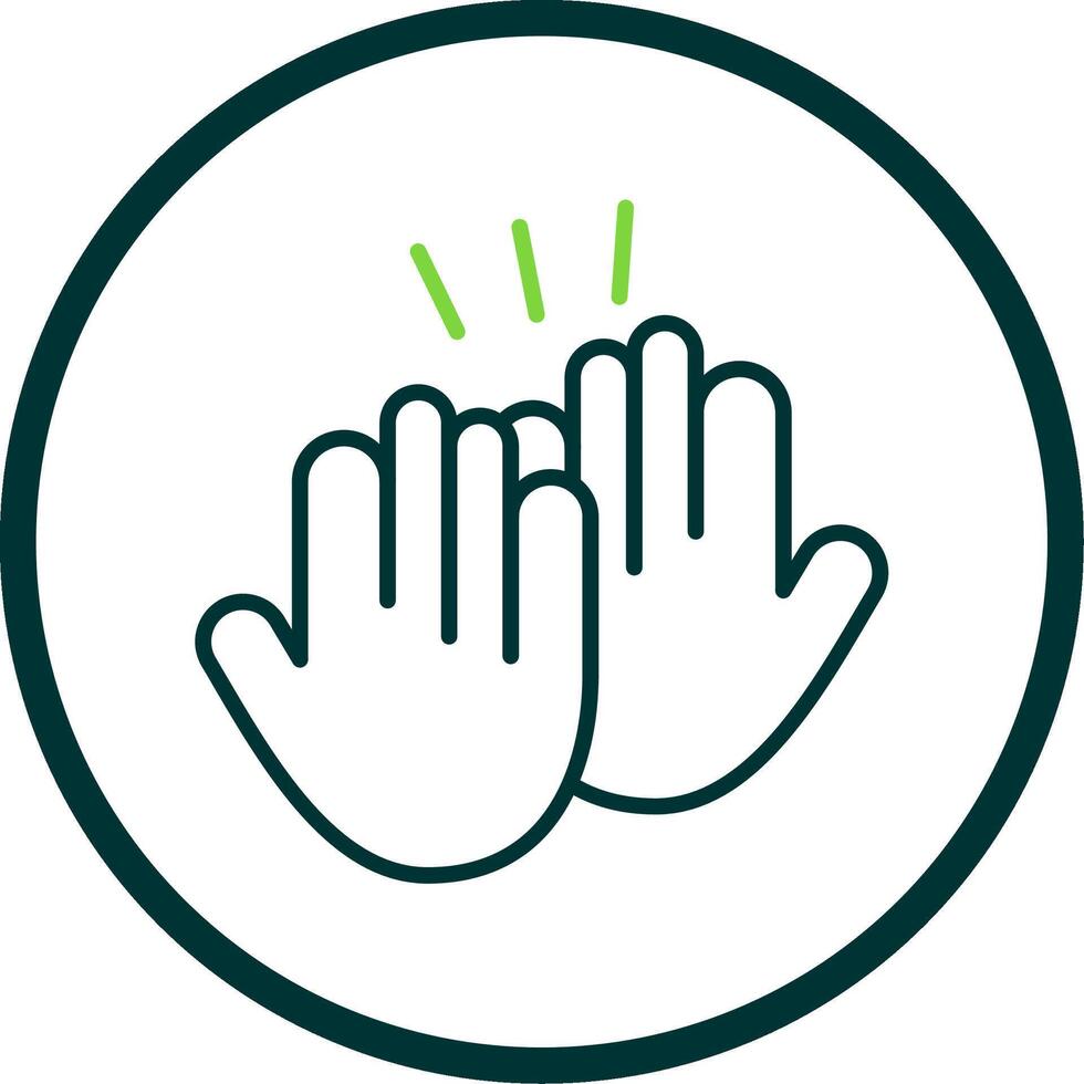 High Five Line Circle Icon Design vector