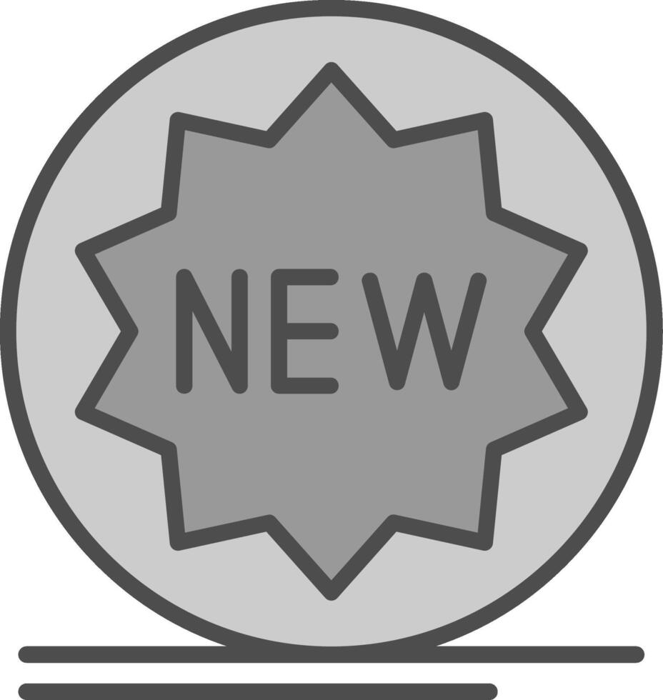 New Tag Line Filled Greyscale Icon Design vector