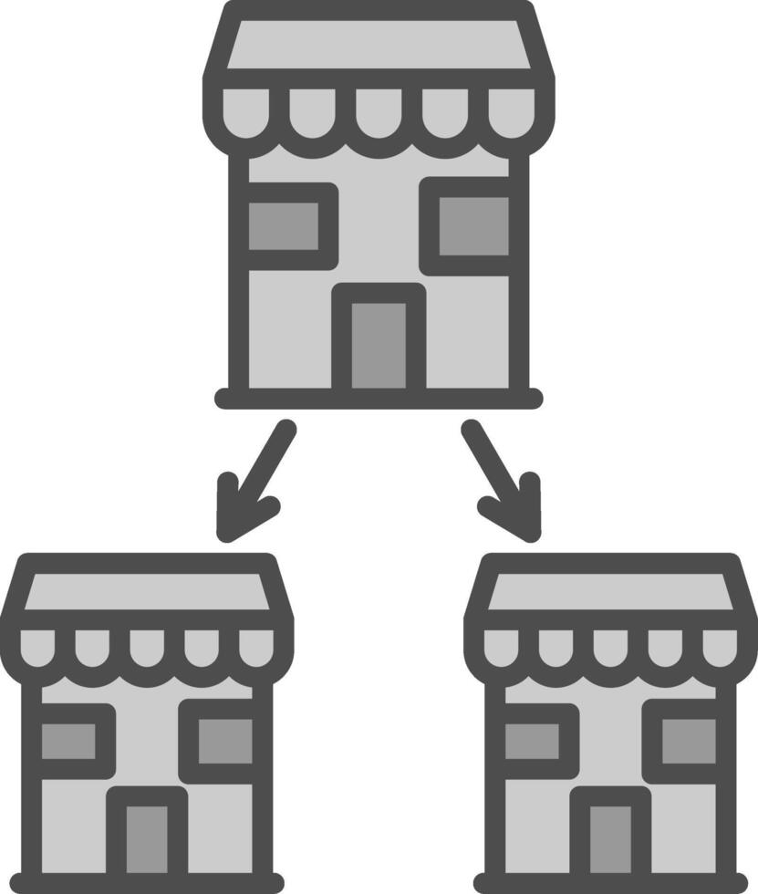 Chain Store Line Filled Greyscale Icon Design vector