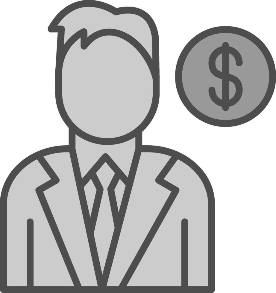 Marketer Line Filled Greyscale Icon Design vector