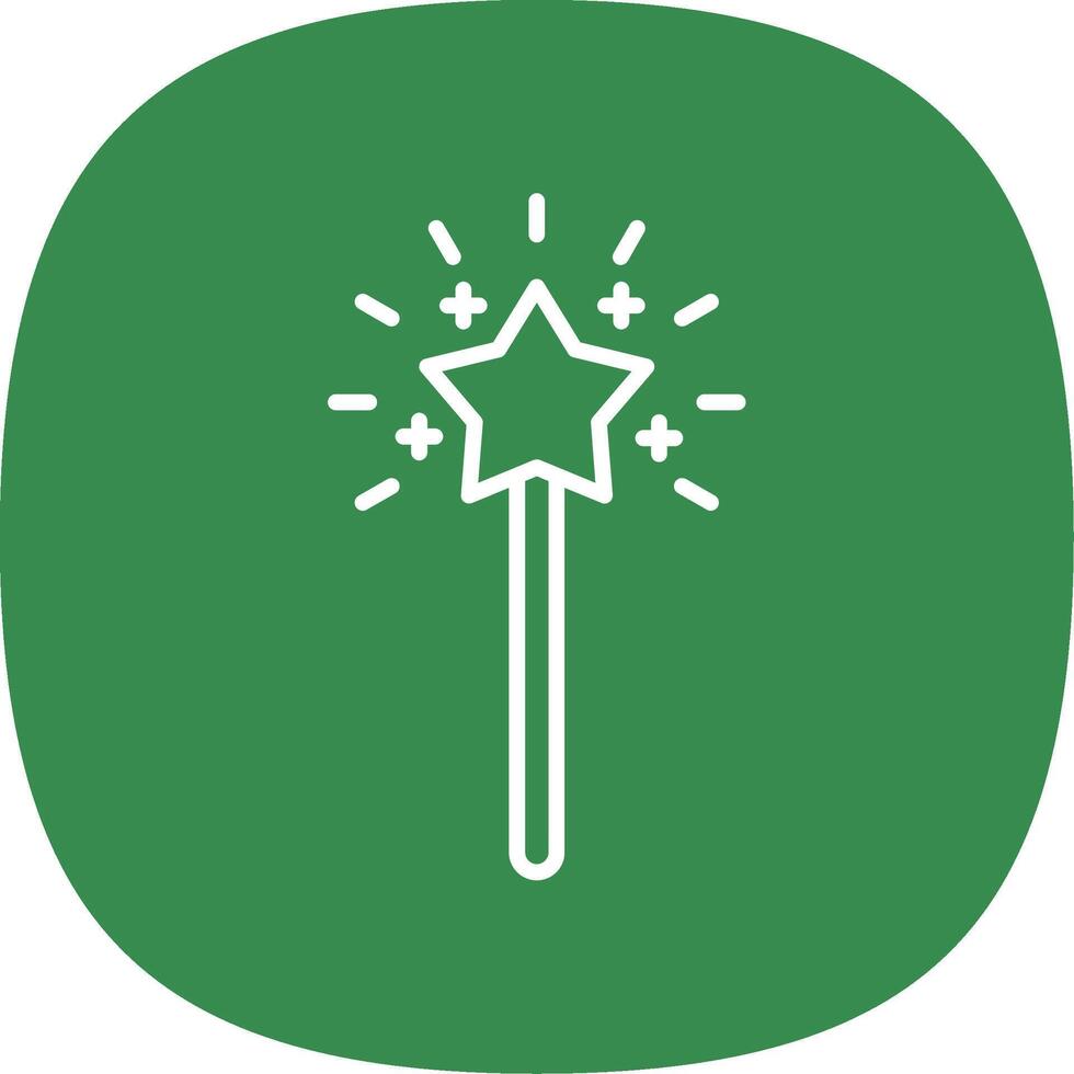 Magic Wand Line Curve Icon Design vector