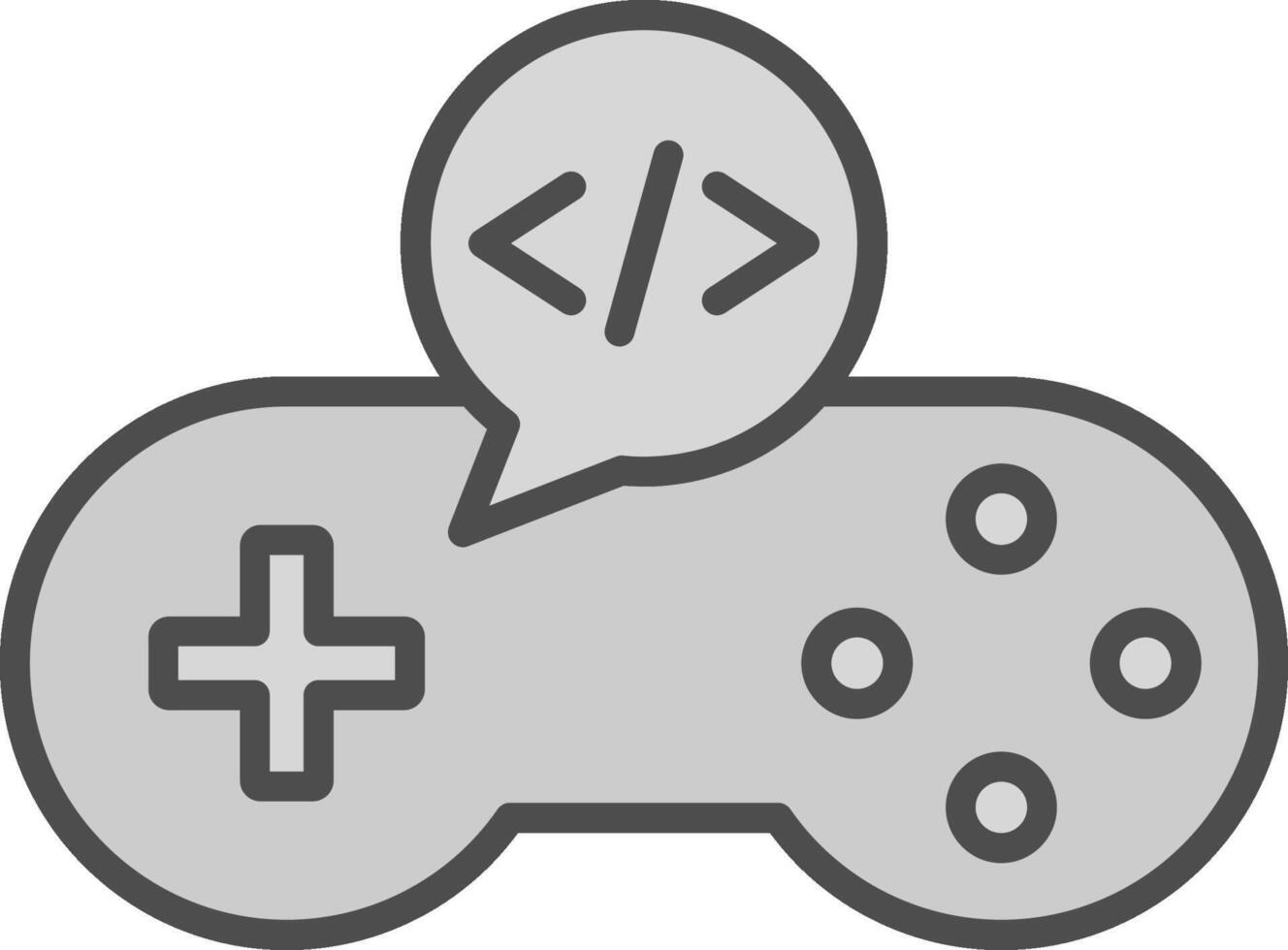 Game Develop Line Filled Greyscale Icon Design vector