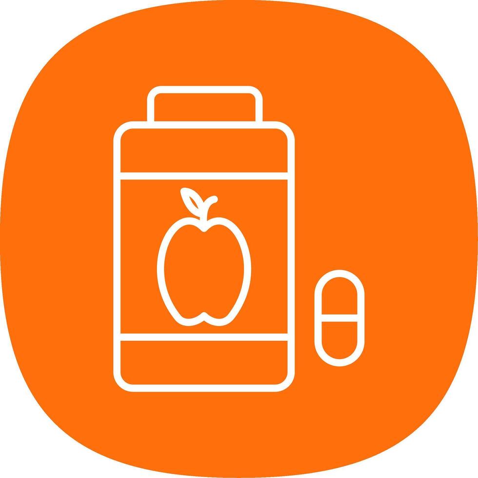 Vitamins Line Curve Icon Design vector