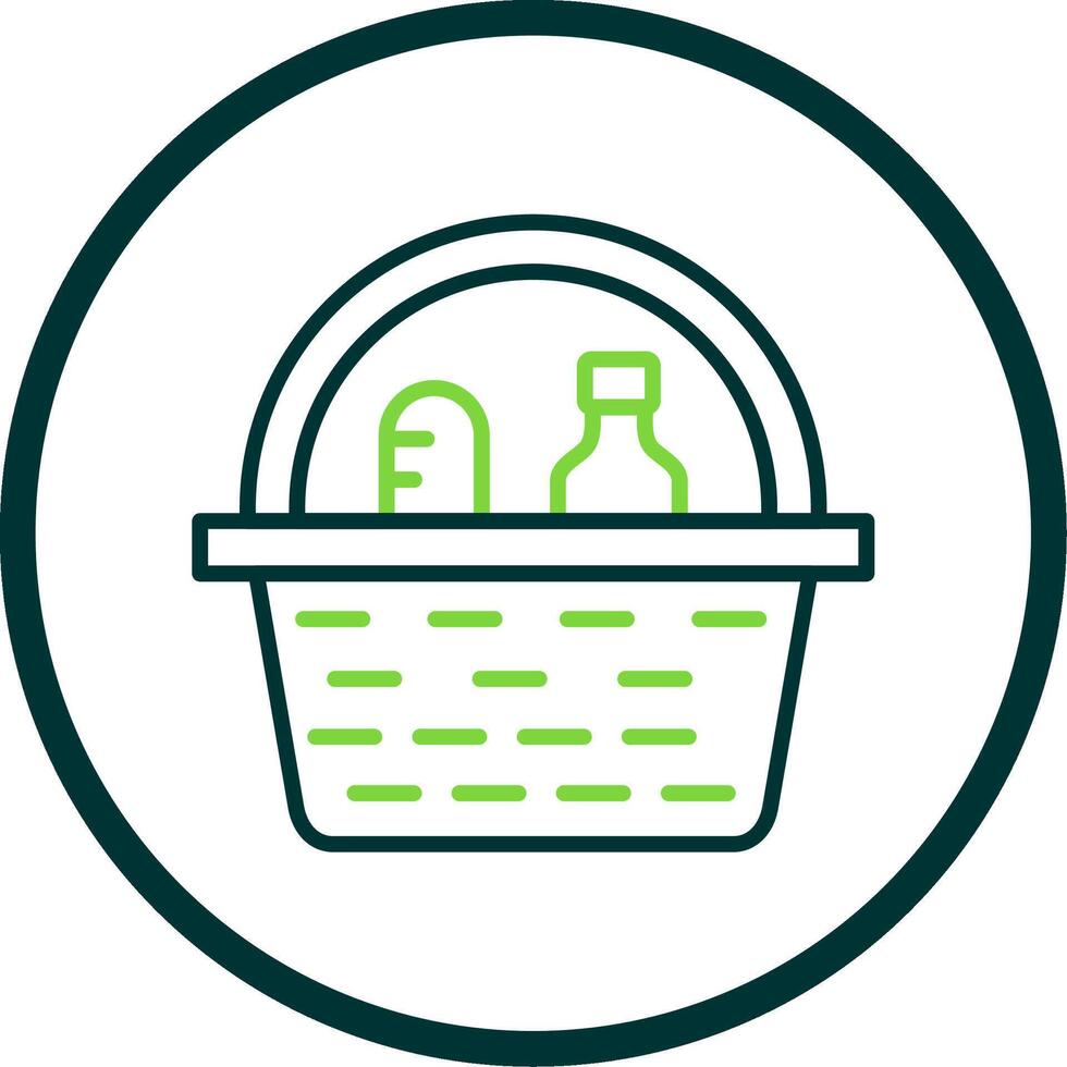 Picnic Basket Line Circle Icon Design vector
