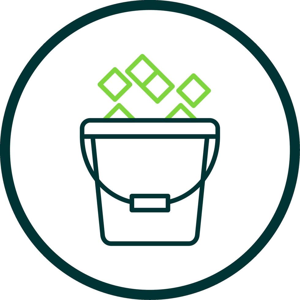 Ice Bucket Line Circle Icon Design vector