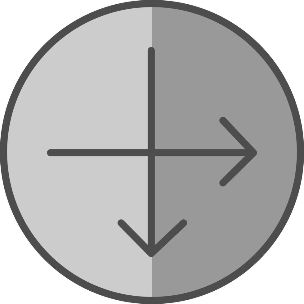 Intersect Line Filled Greyscale Icon Design vector
