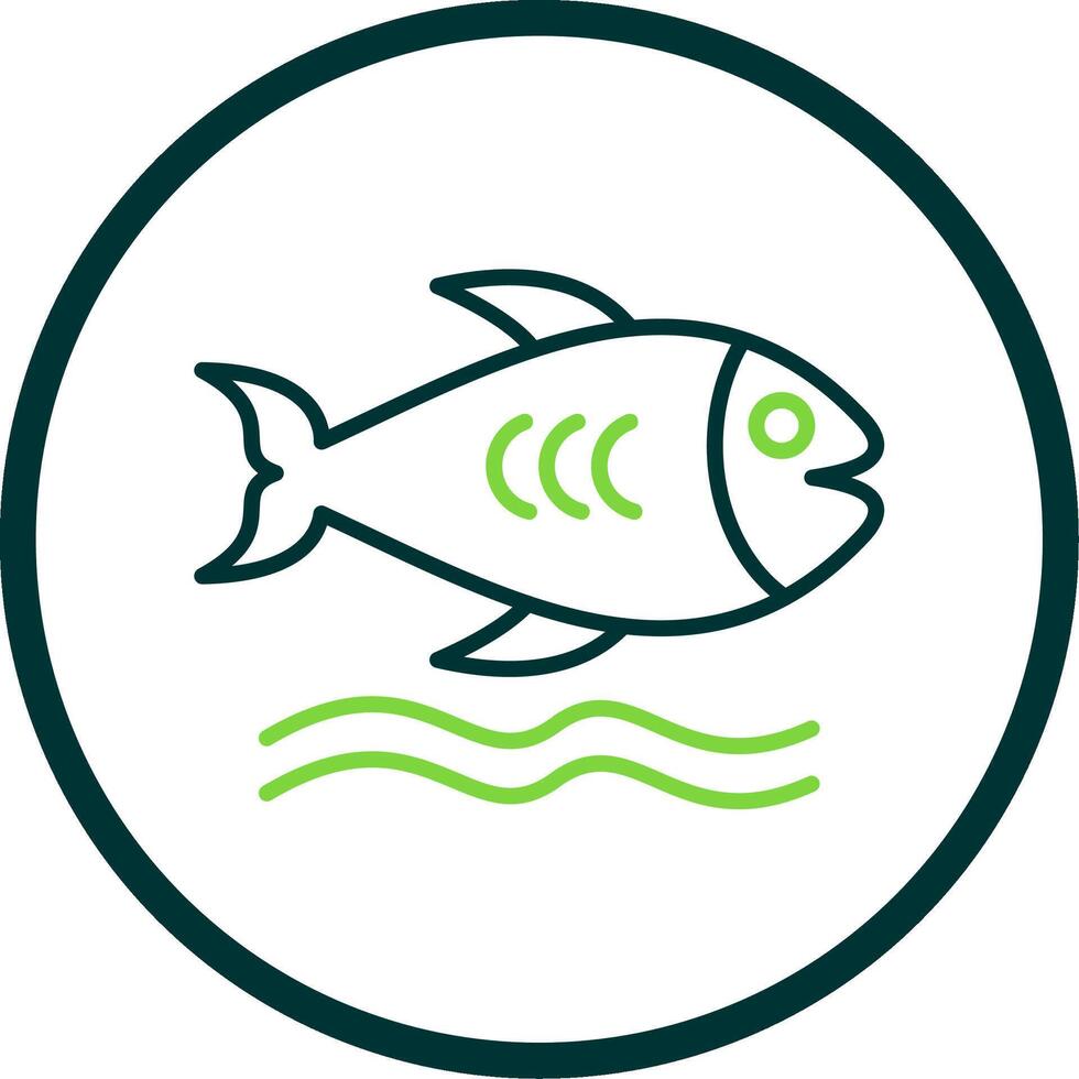 pescado línea circulo icono diseño vector