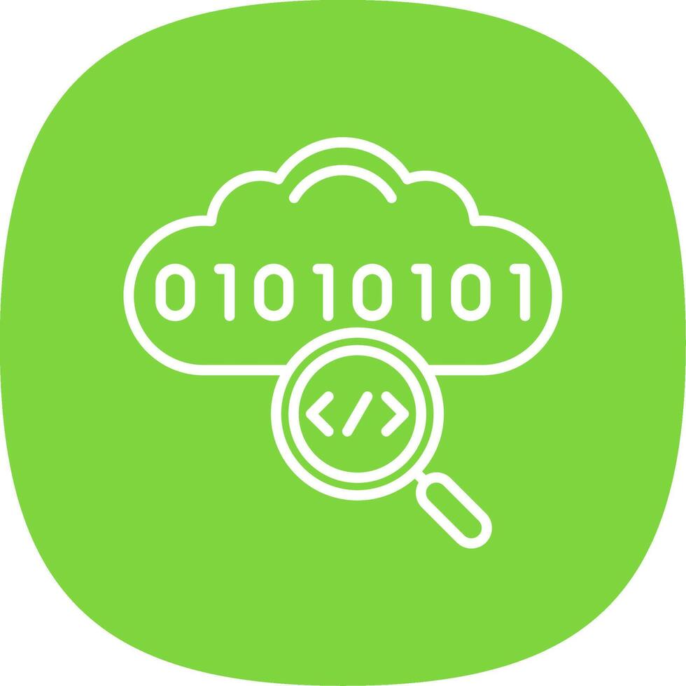 Cloud Coding Line Curve Icon Design vector