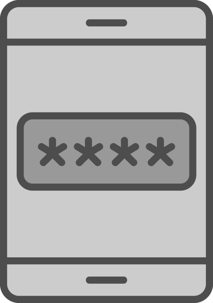 Password Line Filled Greyscale Icon Design vector