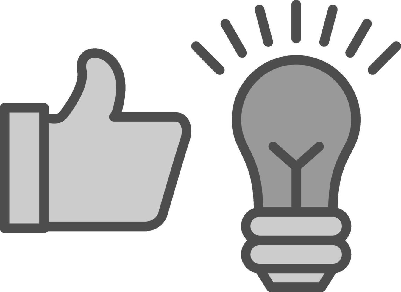 Idea Bulb Line Filled Greyscale Icon Design vector