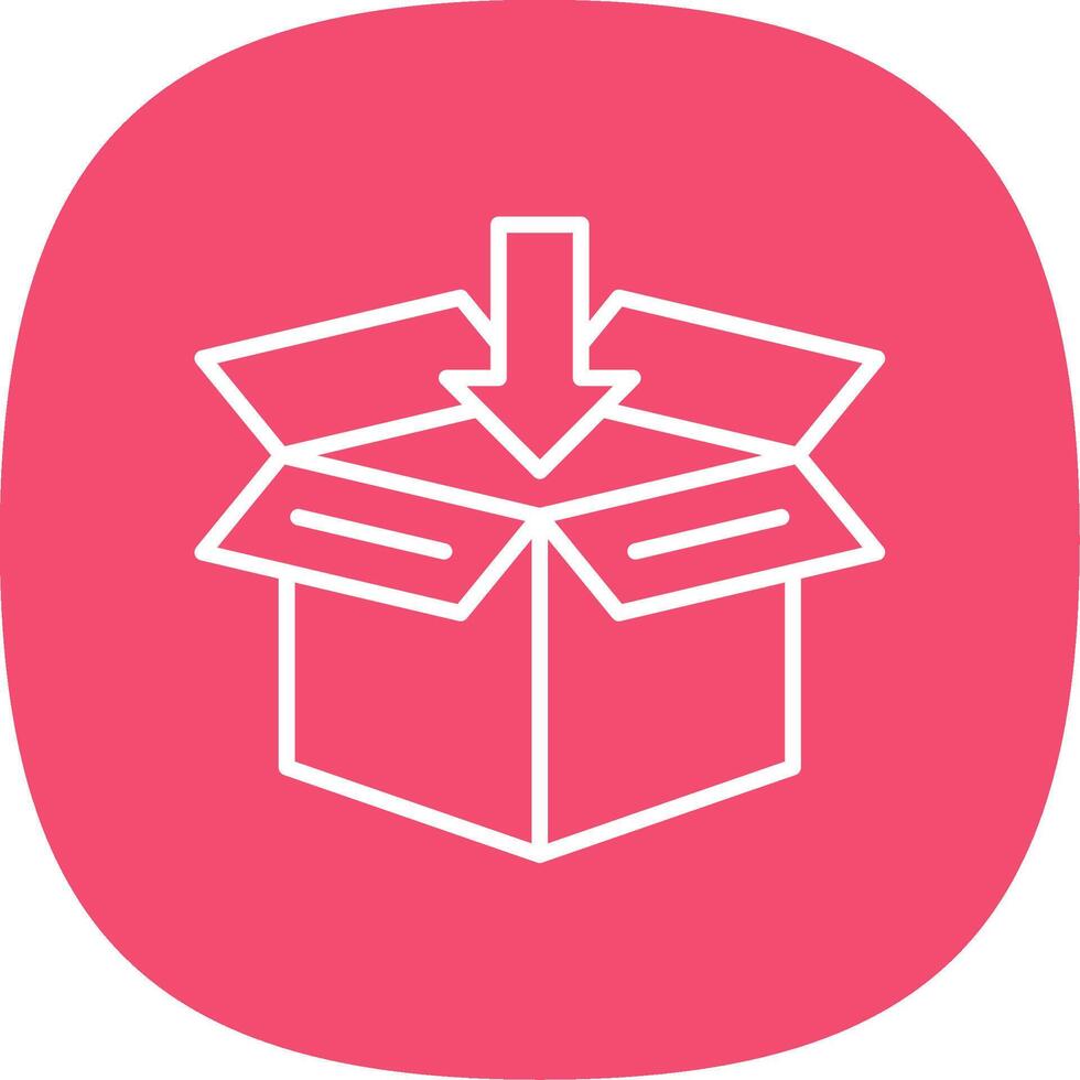 Open Box Line Curve Icon Design vector