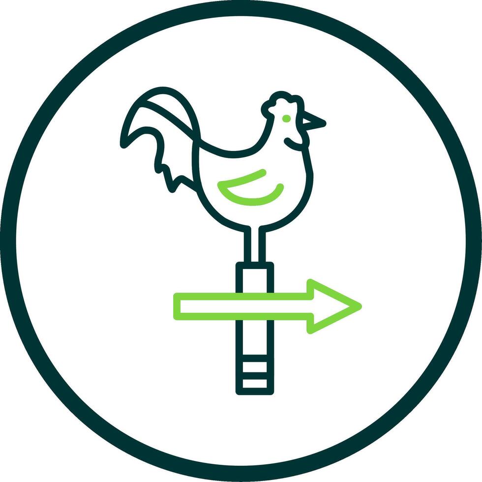 Chicken Line Circle Icon Design vector