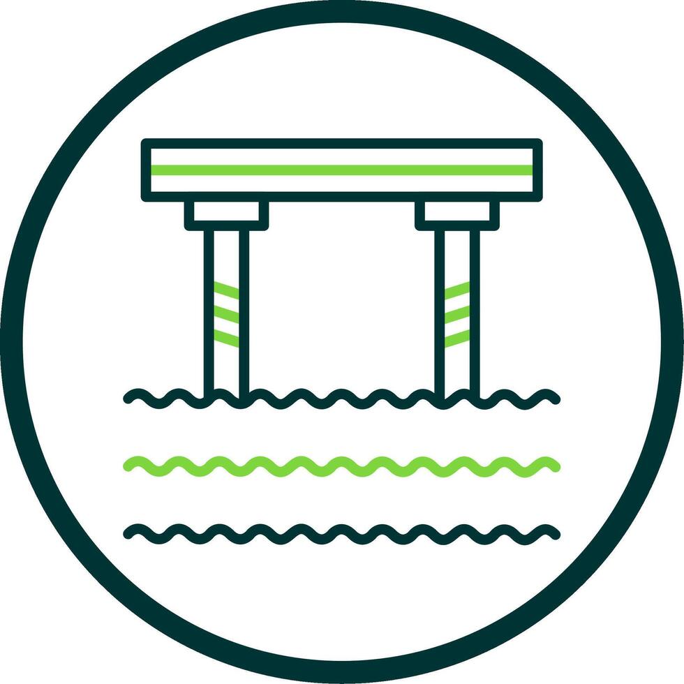 Bridge Line Circle Icon Design vector