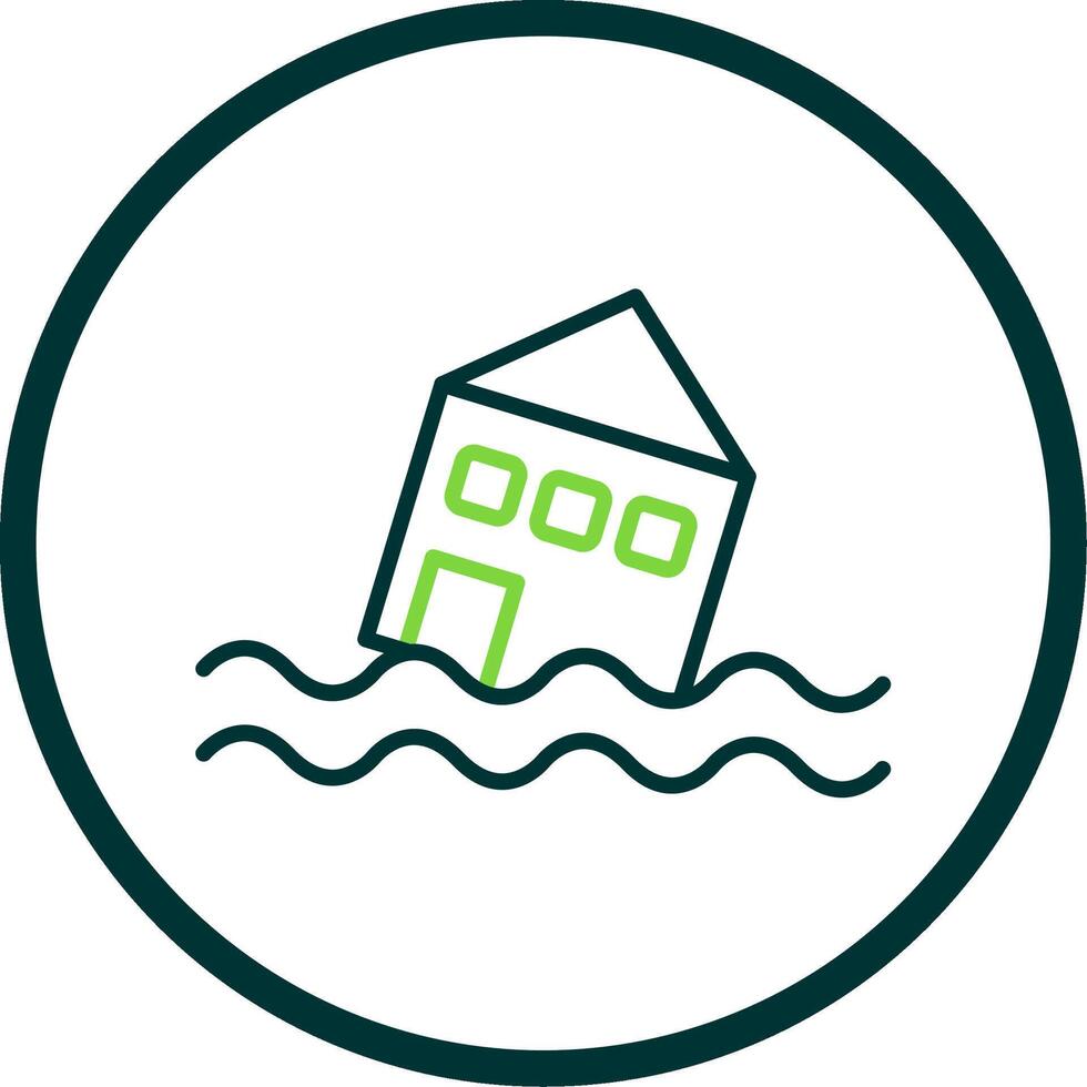 Flood Line Circle Icon Design vector