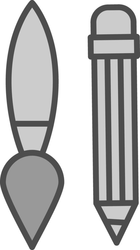 Writing Tool Line Filled Greyscale Icon Design vector