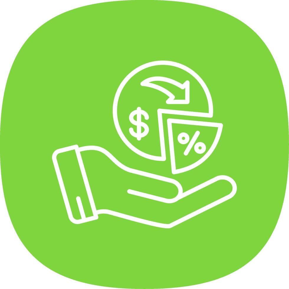 Dividends Line Curve Icon Design vector