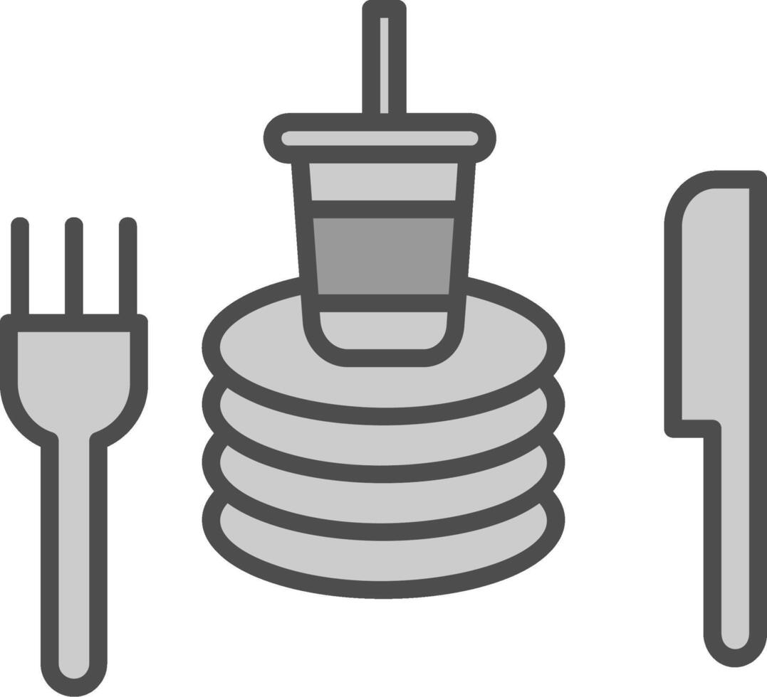 Tableware Line Filled Greyscale Icon Design vector