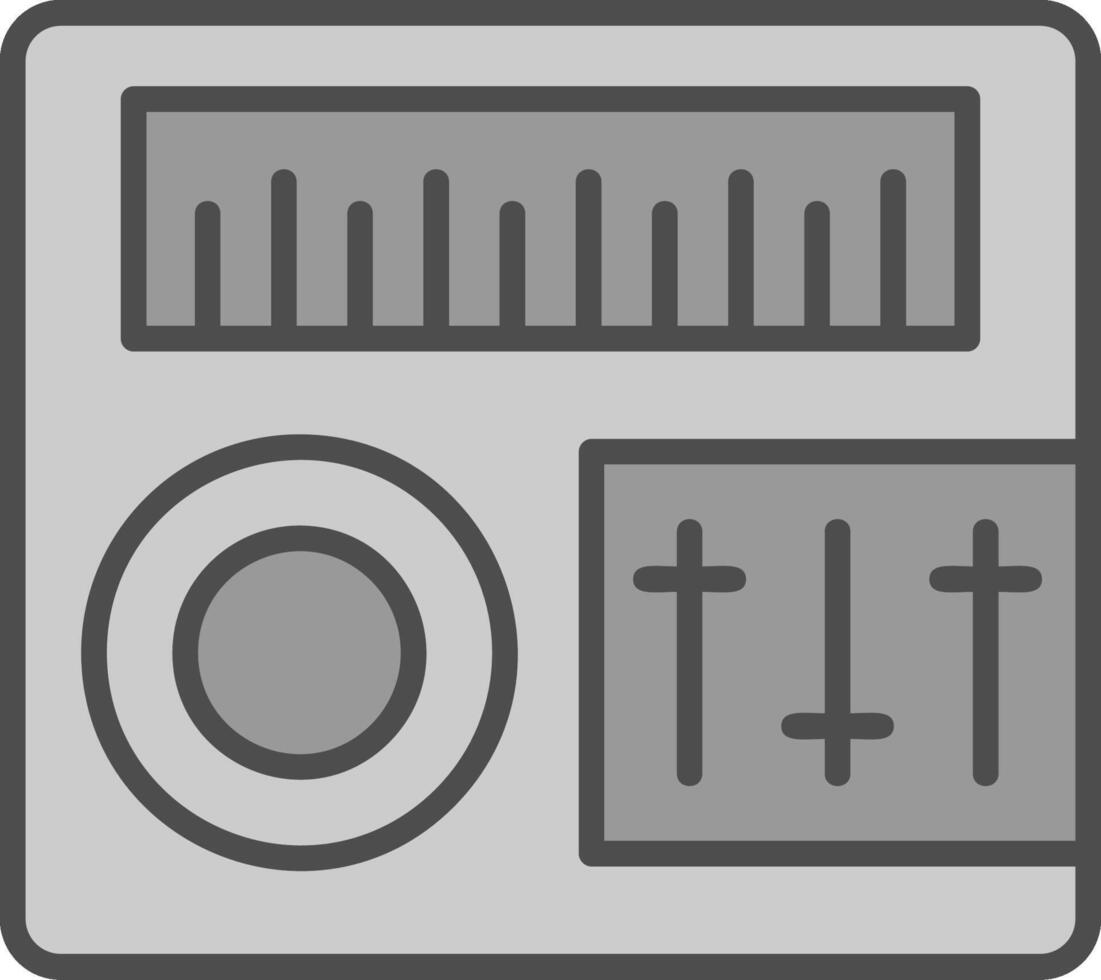 sonido mezclador línea lleno escala de grises icono diseño vector