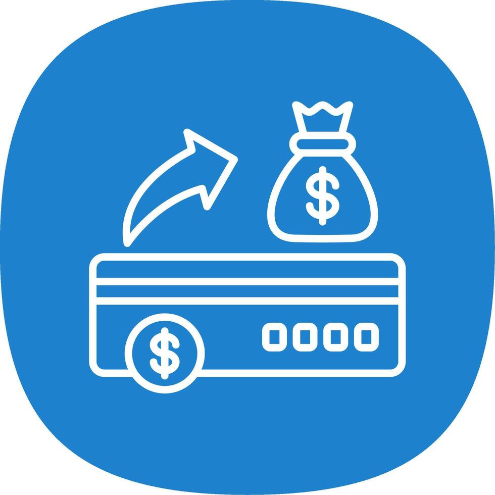 Bank Check Line Curve Icon Design vector