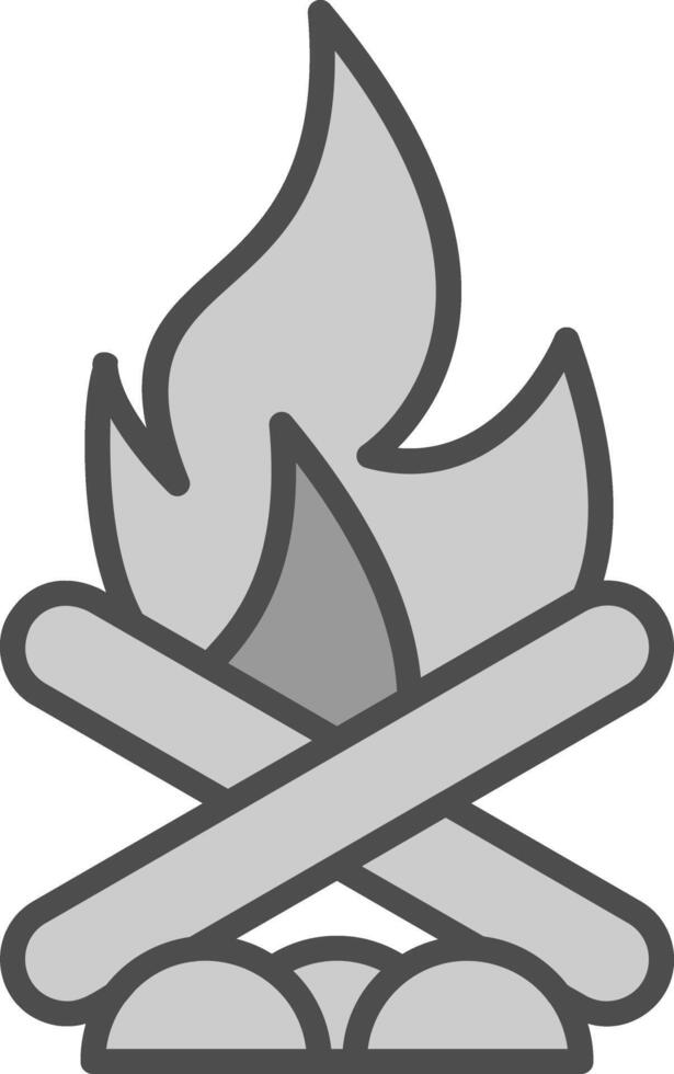 Bonfire Line Filled Greyscale Icon Design vector