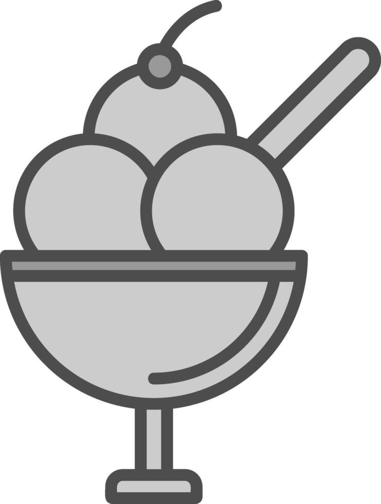 Ice Cream CUP Line Filled Greyscale Icon Design vector