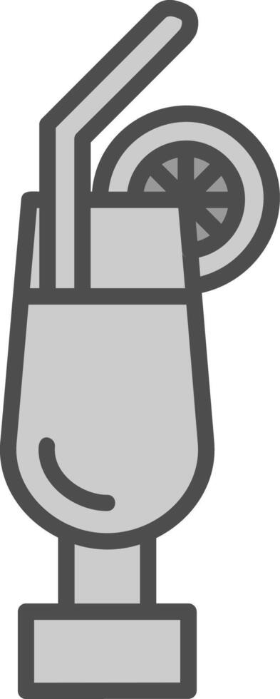 Cocktail Line Filled Greyscale Icon Design vector