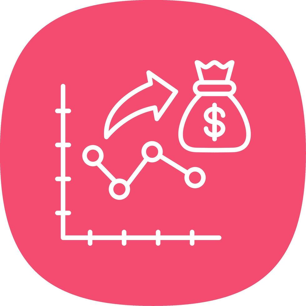 Average Selling Price Line Curve Icon Design vector