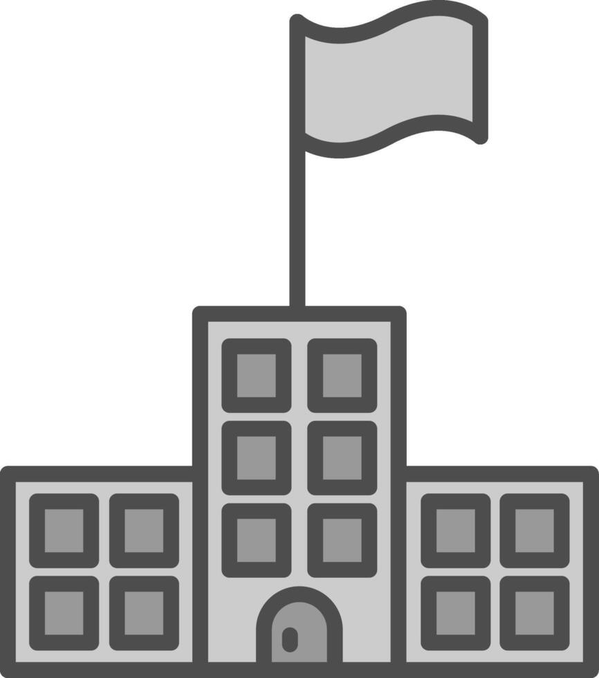 Building Line Filled Greyscale Icon Design vector