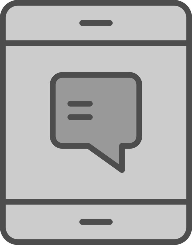Text Message Line Filled Greyscale Icon Design vector