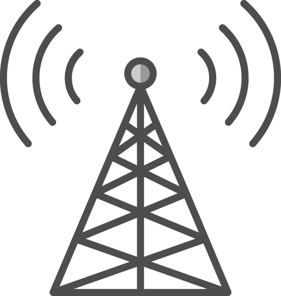 Radio Tower Line Filled Greyscale Icon Design vector