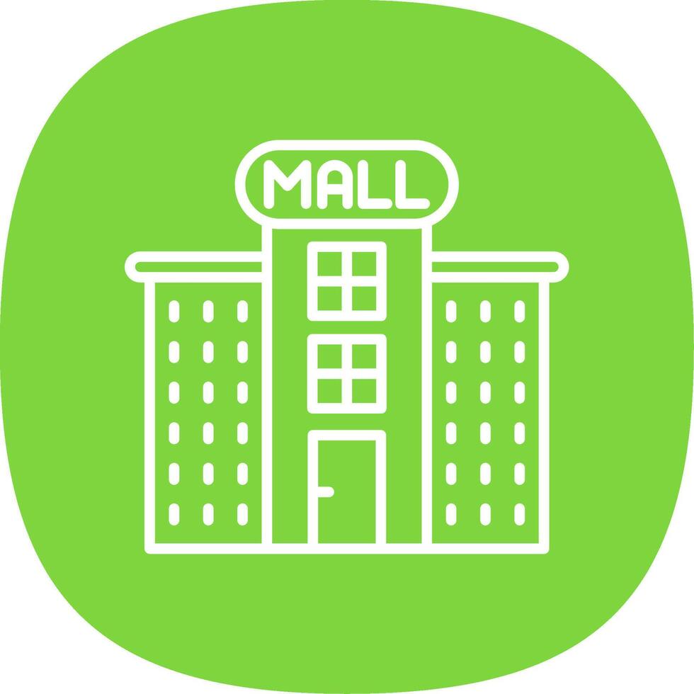 Shopping Mall Line Curve Icon Design vector