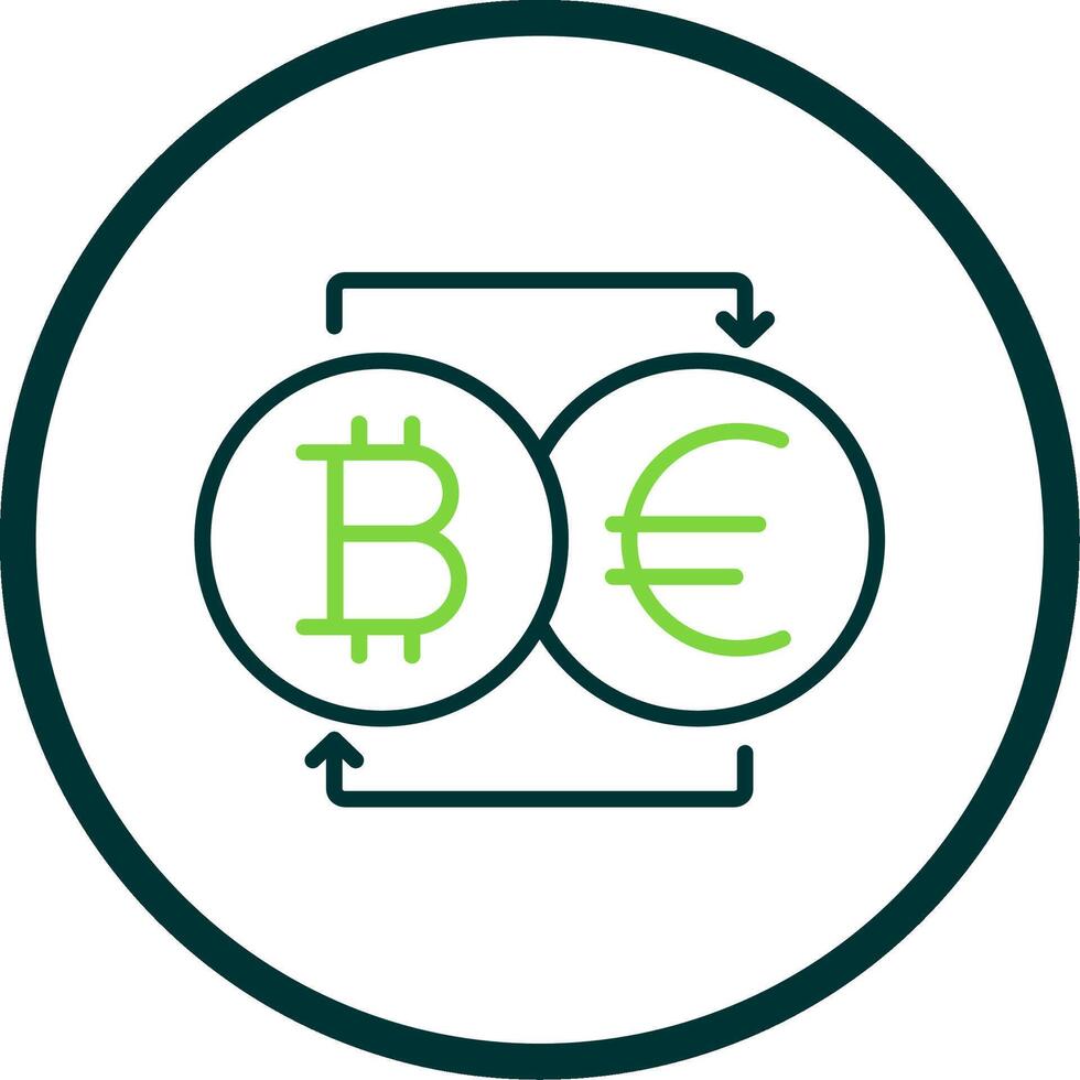 Bitcoin Changer Line Circle Icon Design vector